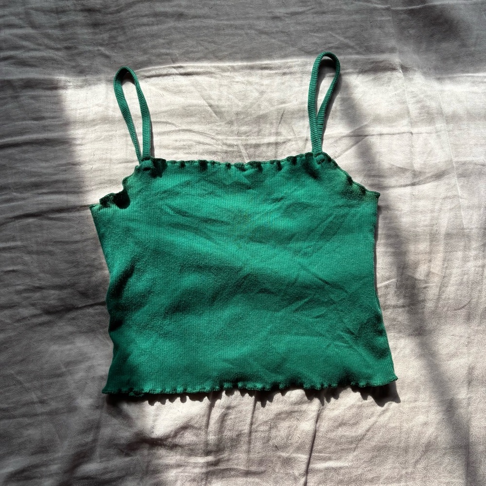 Topshop Forest Green Crop Top